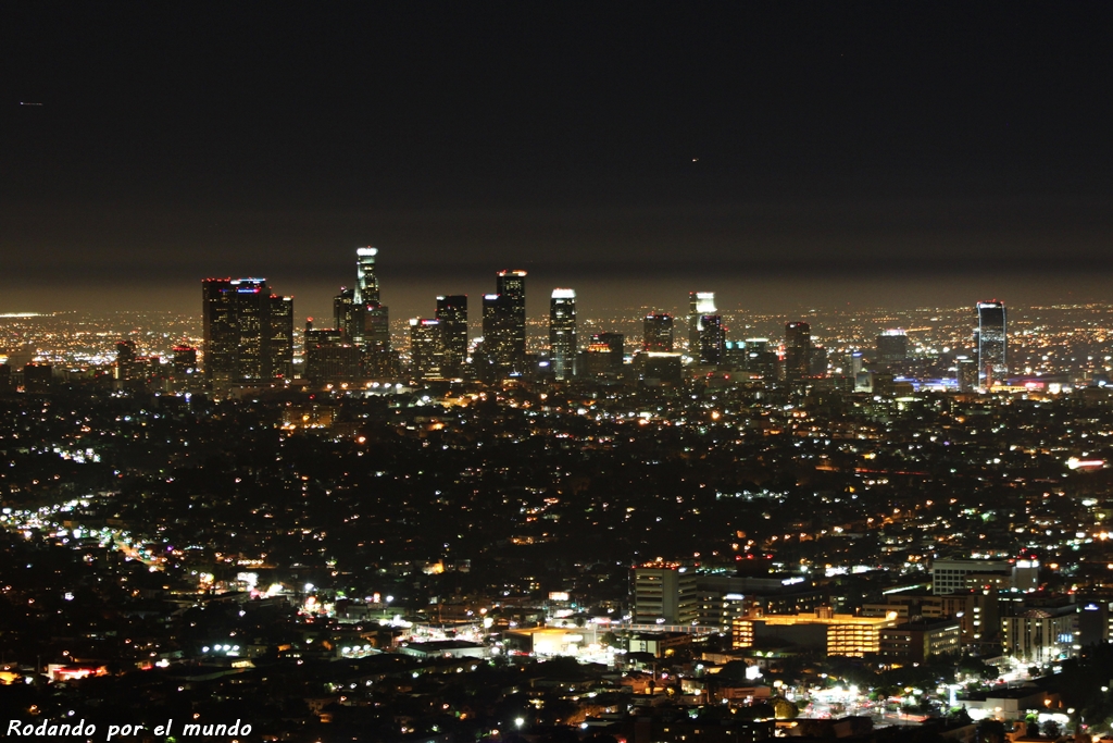 El downtown de Los Angeles por la noche desde el observatorio Griffith